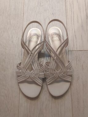 Impo Cream Woven Slingback Sandals